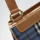 Burberrys Nova Check Tote Bag PVC Leather Blue Auth 81458-17