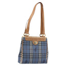 Burberrys Nova Check Tote Bag PVC Leather Blue Auth 81458-1