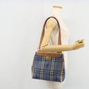 Burberrys Nova Check Tote Bag PVC Leather Blue Auth 81458-25