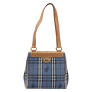 Burberrys Nova Check Tote Bag PVC Leather Blue Auth 81458-13