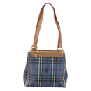 Burberrys Nova Check Tote Bag PVC Leather Blue Auth 81458-2