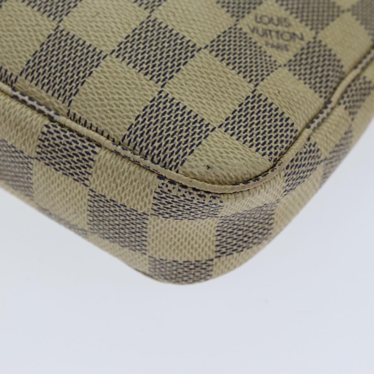 LOUIS VUITTON Damier Azur Pochette Accessoires Pouch N51986 LV Auth 81474