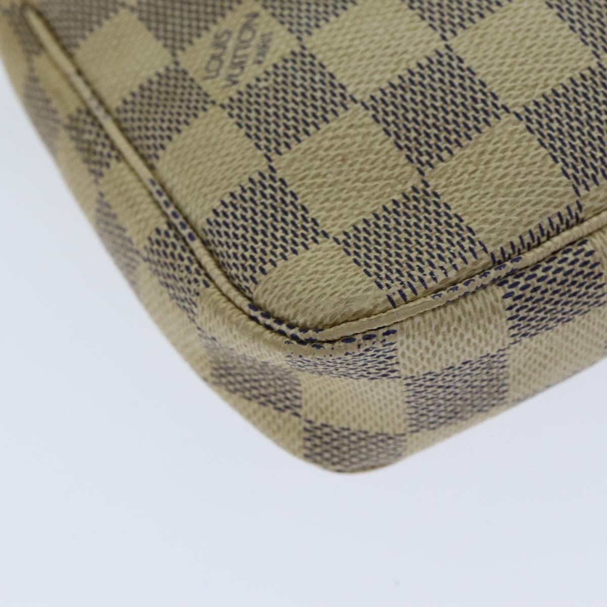 LOUIS VUITTON Damier Azur Pochette Accessoires Pouch N51986 LV Auth 81474