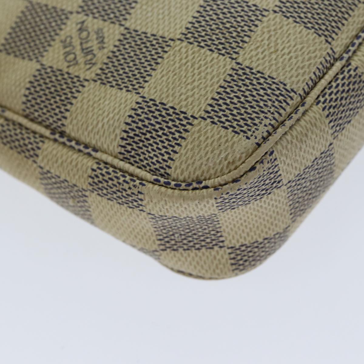 LOUIS VUITTON Damier Azur Pochette Accessoires Pouch N51986 LV Auth 81474