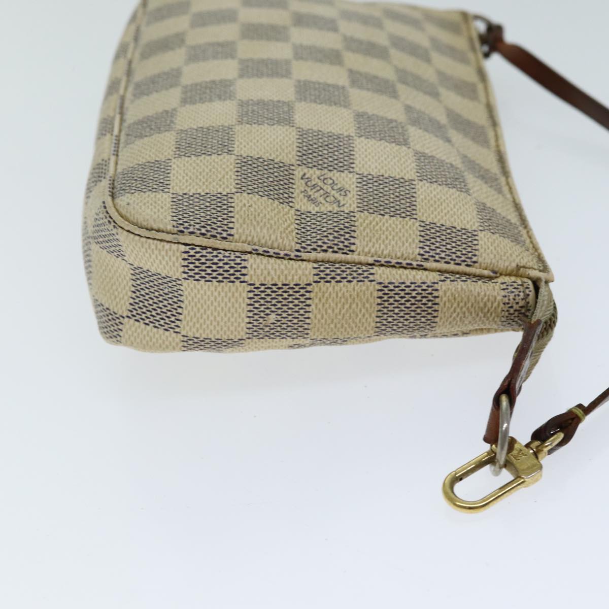 LOUIS VUITTON Damier Azur Pochette Accessoires Pouch N51986 LV Auth 81474