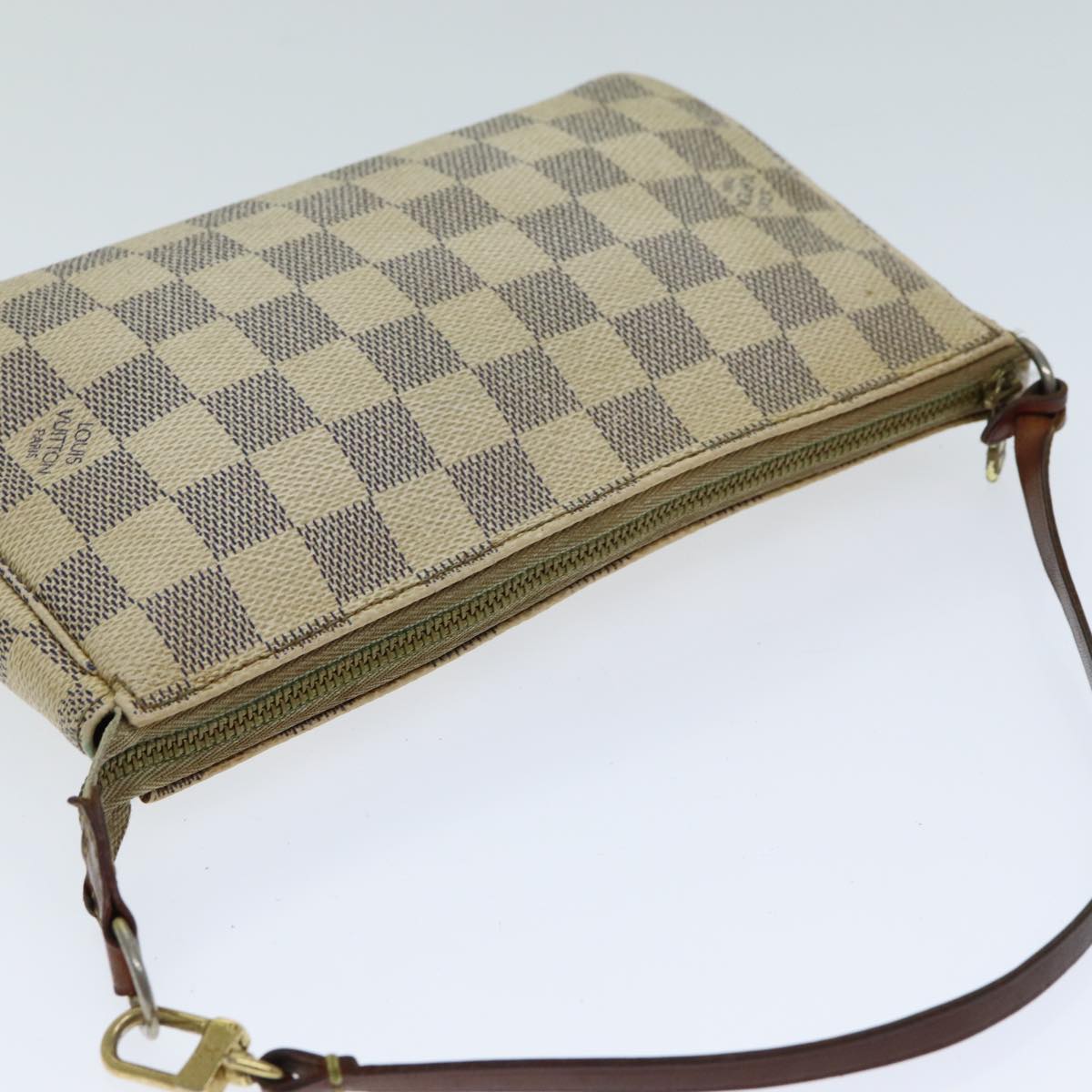 LOUIS VUITTON Damier Azur Pochette Accessoires Pouch N51986 LV Auth 81474