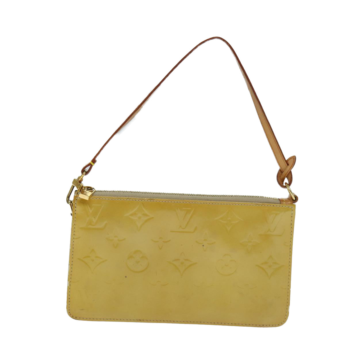 LOUIS VUITTON Monogram Vernis Lexington Accessory Pouch Beige M91010 Auth 81488