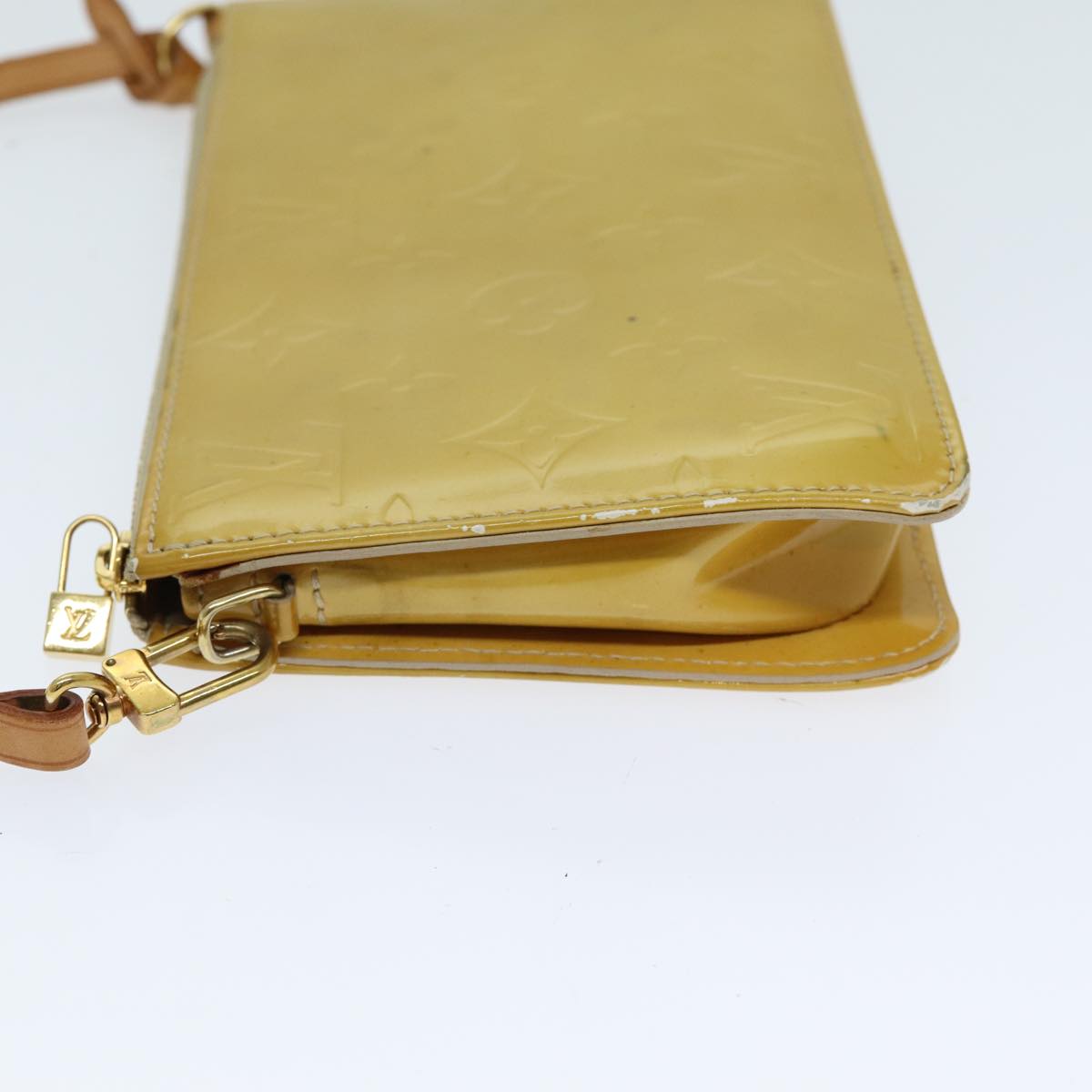 LOUIS VUITTON Monogram Vernis Lexington Accessory Pouch Beige M91010 Auth 81488