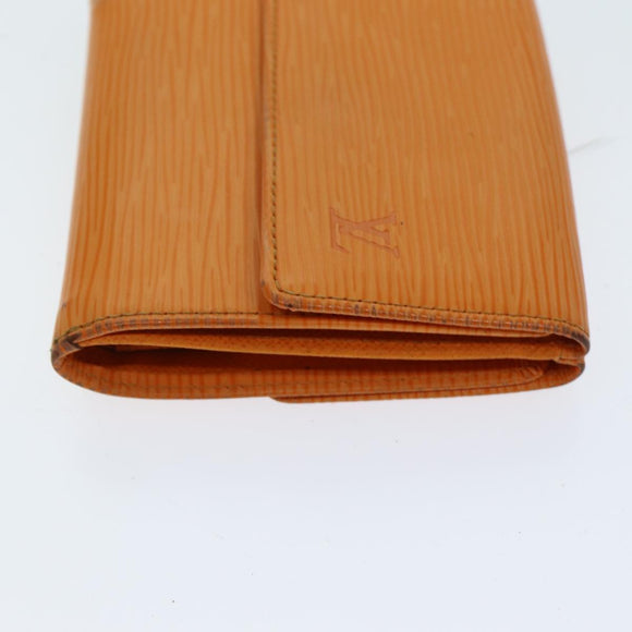 LOUIS VUITTON Epi Portemonnaie Bier Karten Kredit Mandarin M6348H LV Auth 81498
