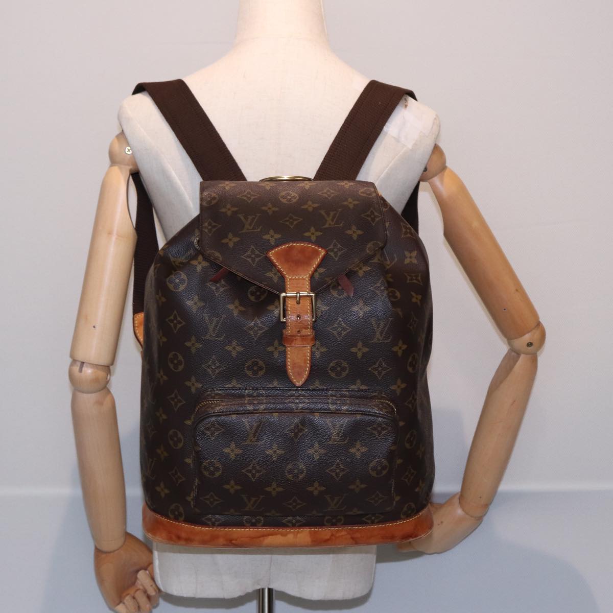 LOUIS VUITTON Monogram Montsouris GM Backpack M51135 LV Auth 81505