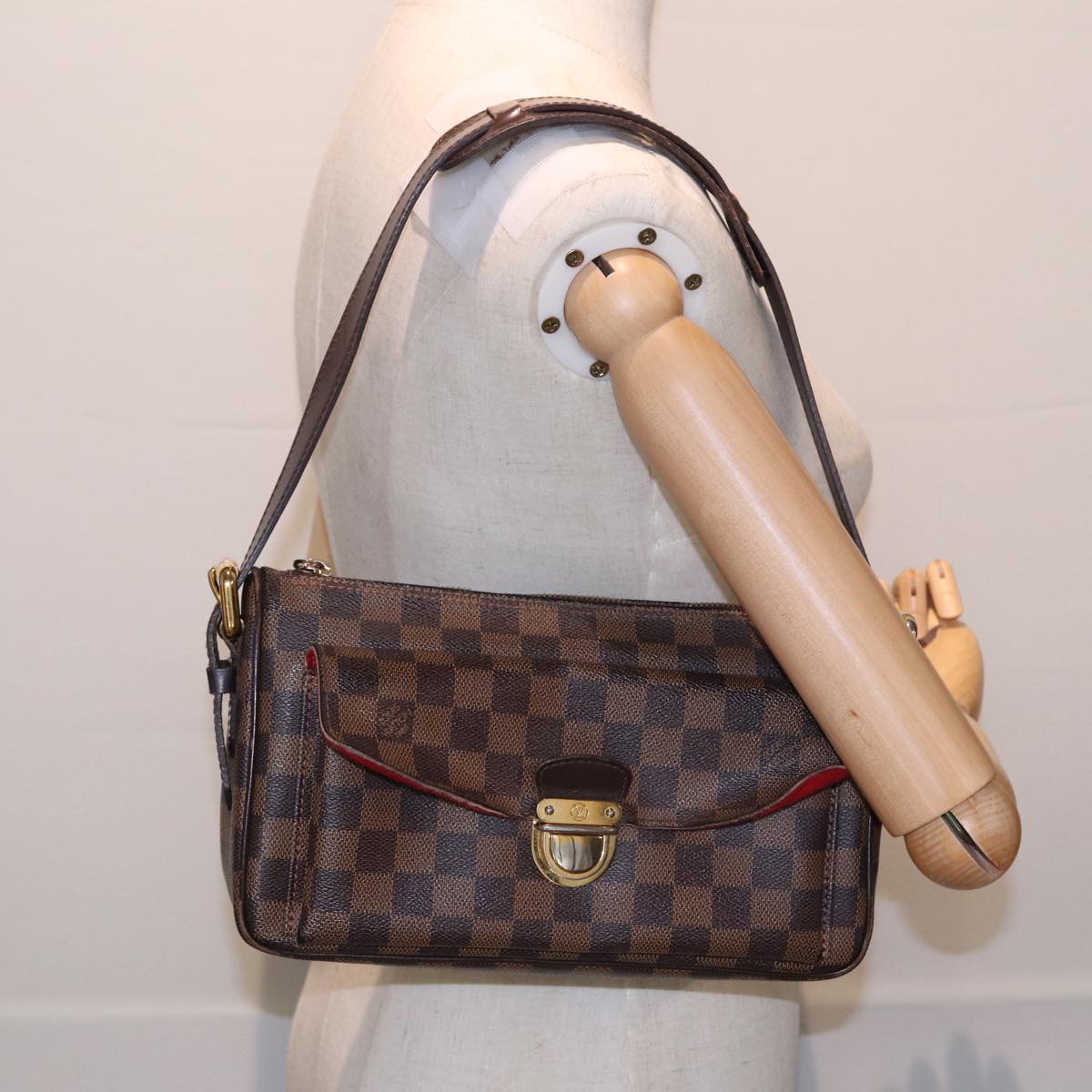 LOUIS VUITTON Damier Ebene Ravello GM Shoulder Bag N60006 LV Auth 81532