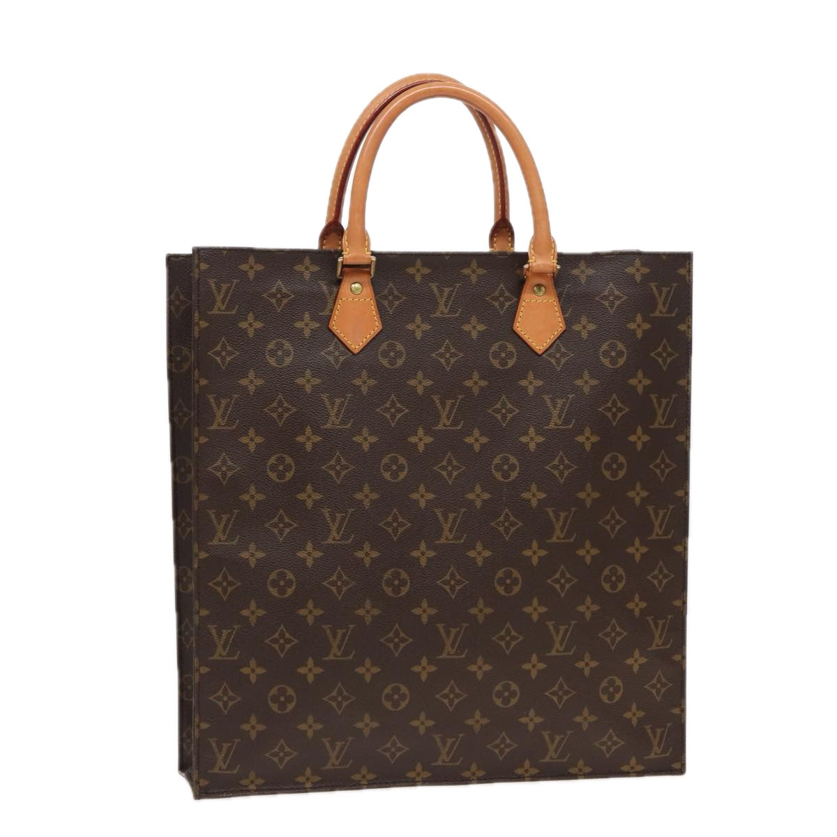 LOUIS VUITTON Monogram Sac Plat Hand Bag M51140 LV Auth 81544