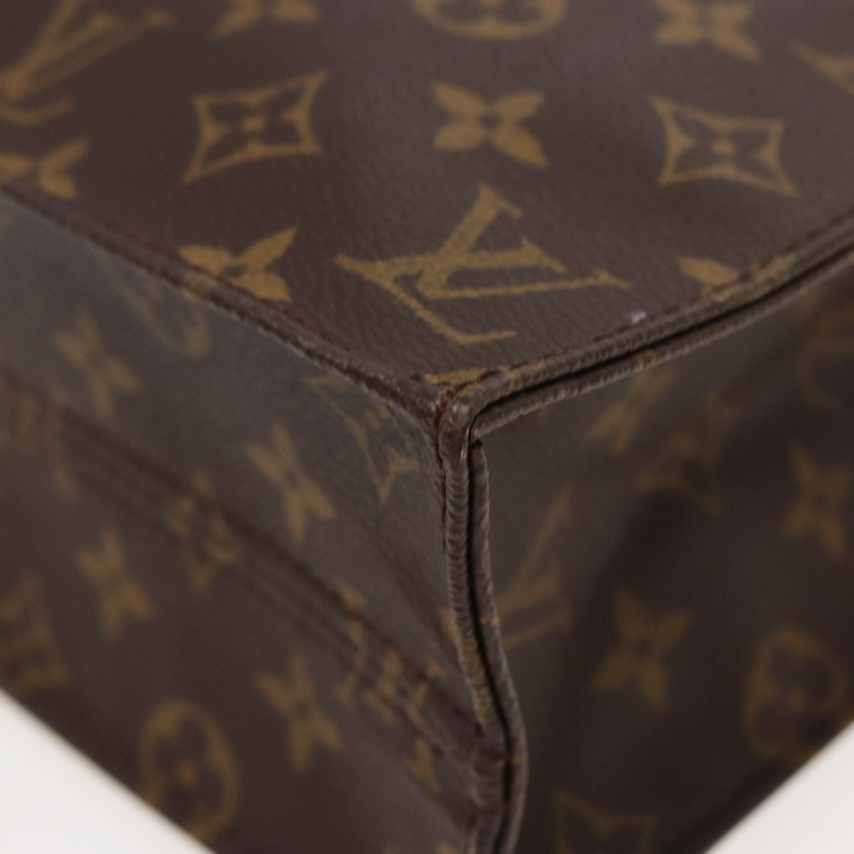 LOUIS VUITTON Monogram Sac Plat Hand Bag M51140 LV Auth 81544