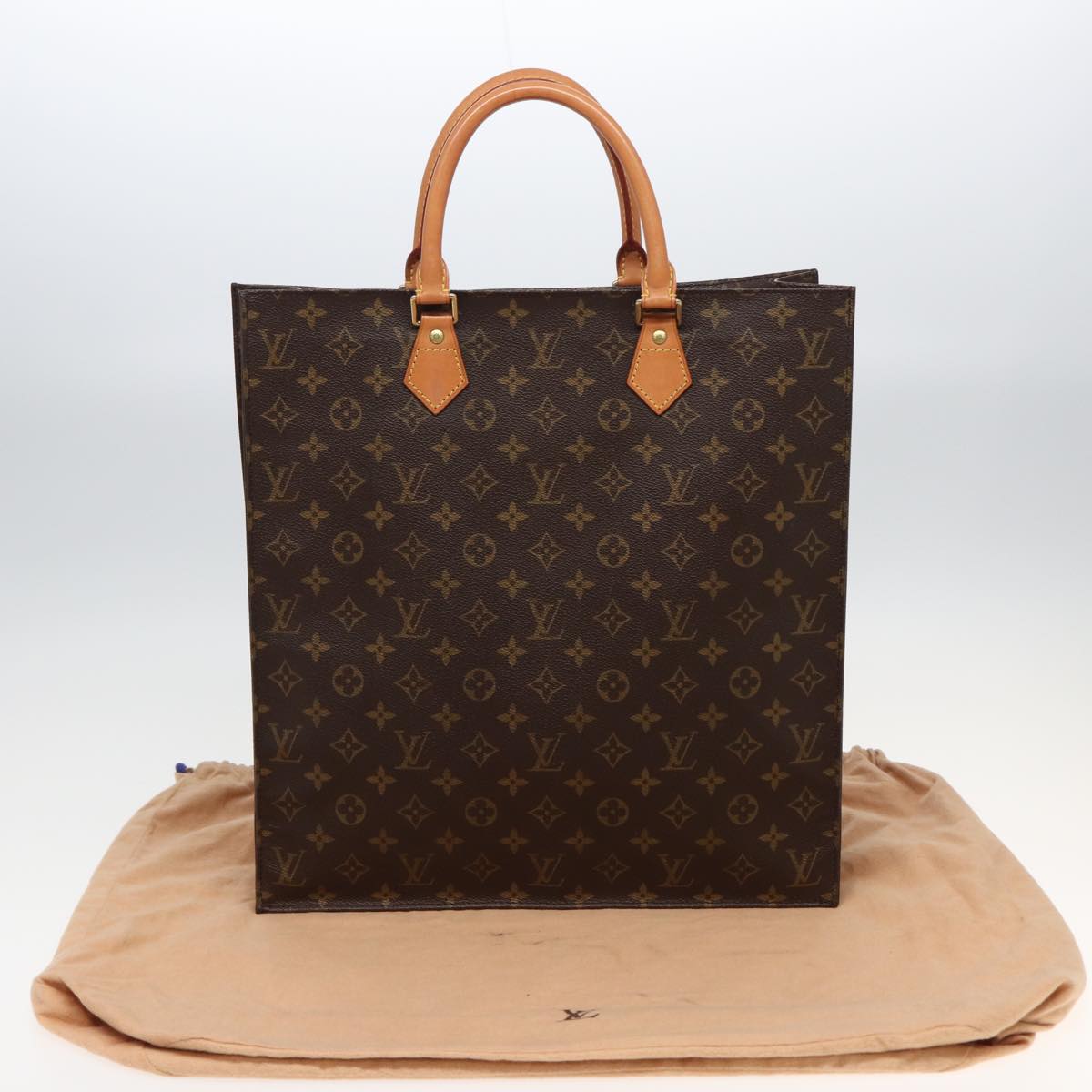 LOUIS VUITTON Monogram Sac Plat Hand Bag M51140 LV Auth 81544