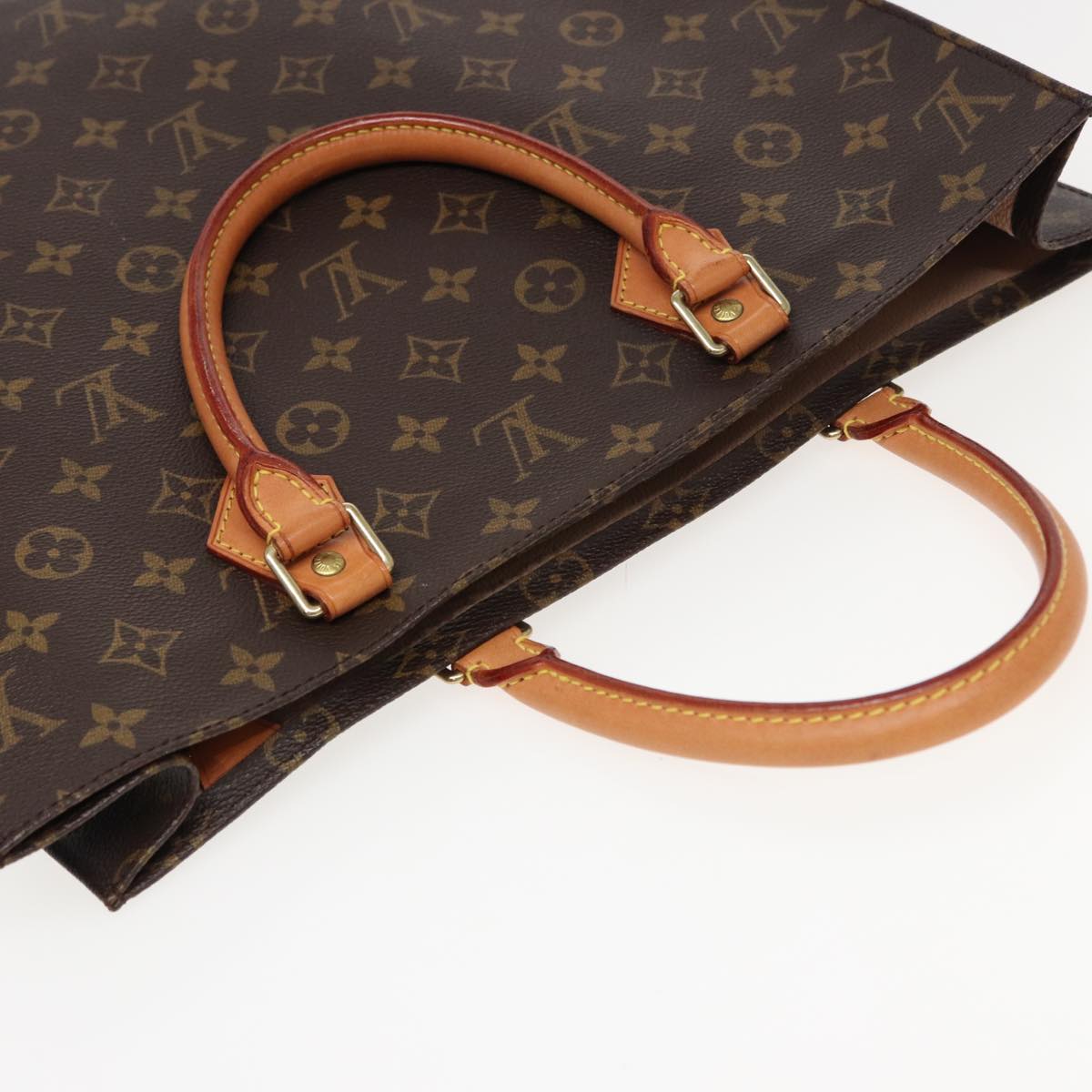 LOUIS VUITTON Monogram Sac Plat Hand Bag M51140 LV Auth 81544