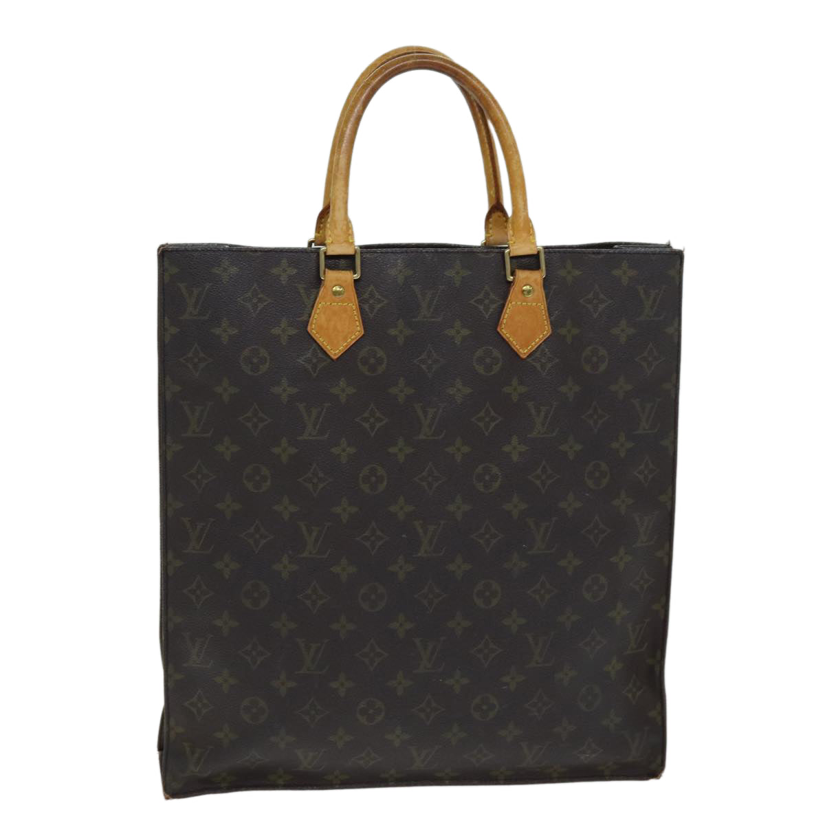 LOUIS VUITTON Monogram Sac Plat Hand Bag M51140 LV Auth 81545