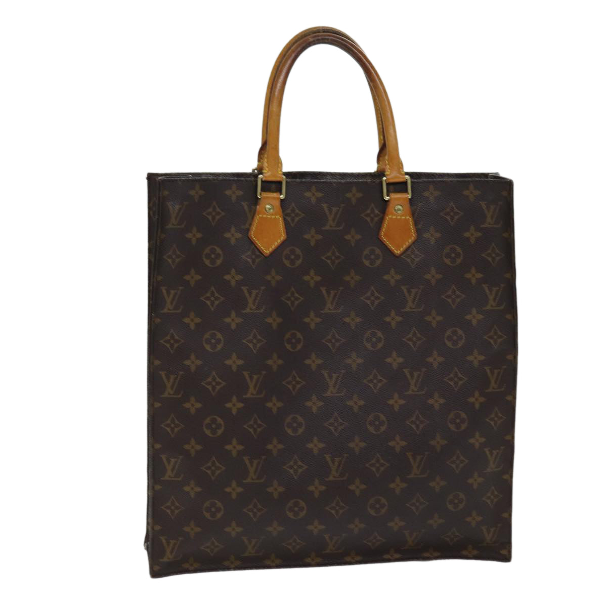 LOUIS VUITTON Monogram Sac Plat Hand Bag M51140 LV Auth 81546