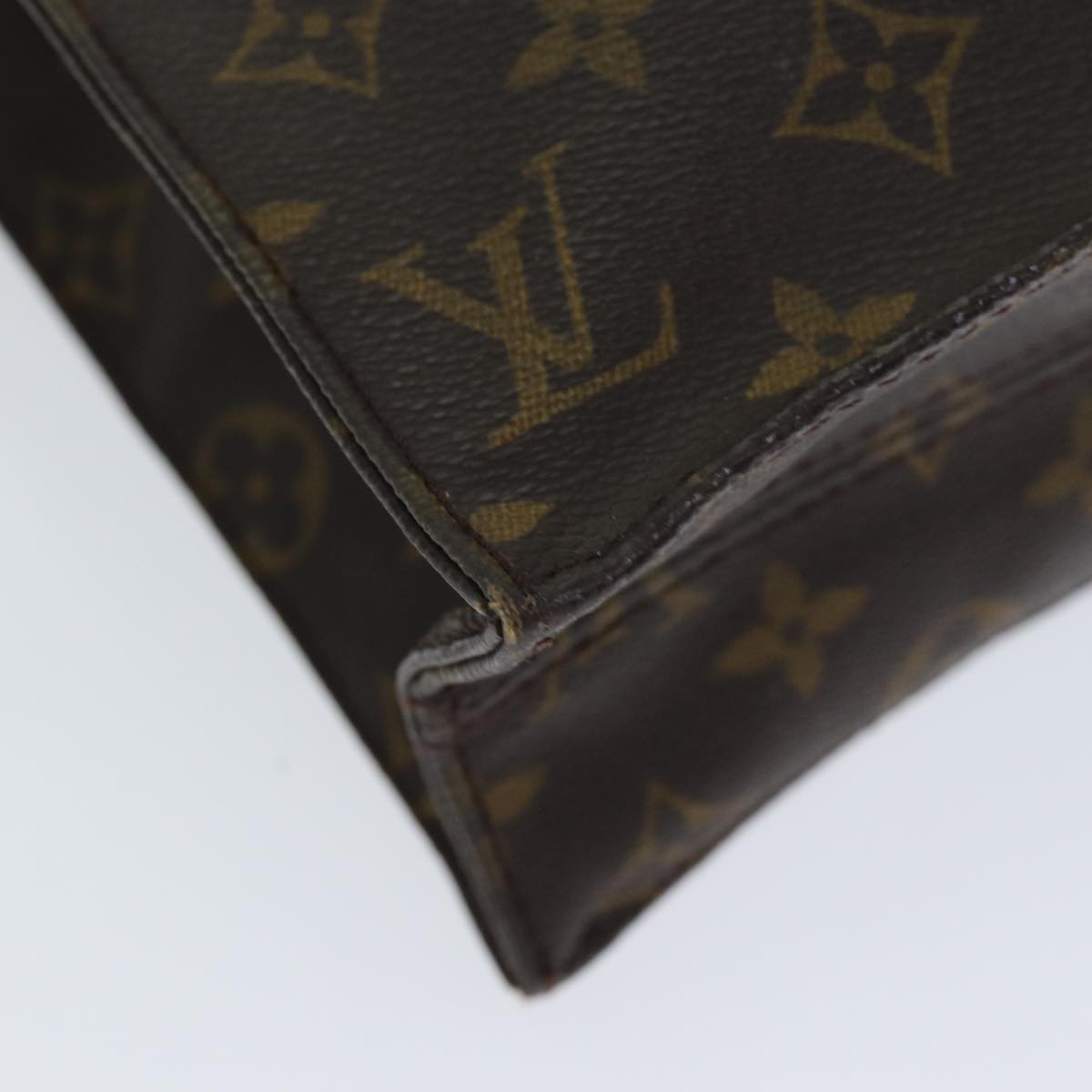 LOUIS VUITTON Monogram Sac Plat Hand Bag M51140 LV Auth 81546