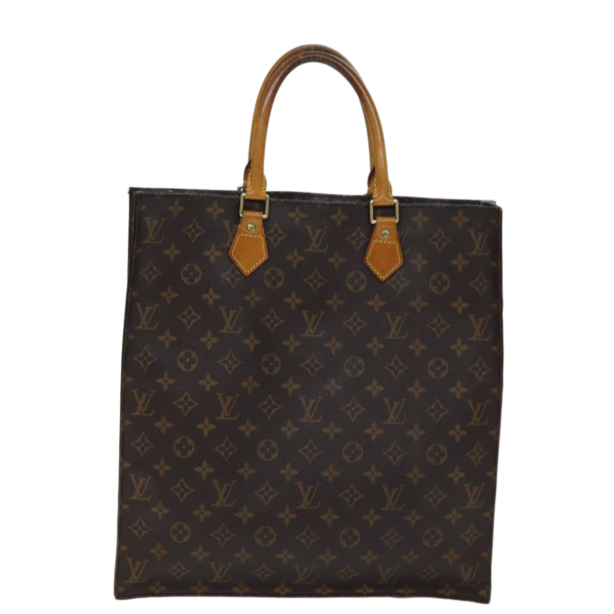 LOUIS VUITTON Monogram Sac Plat Hand Bag M51140 LV Auth 81546