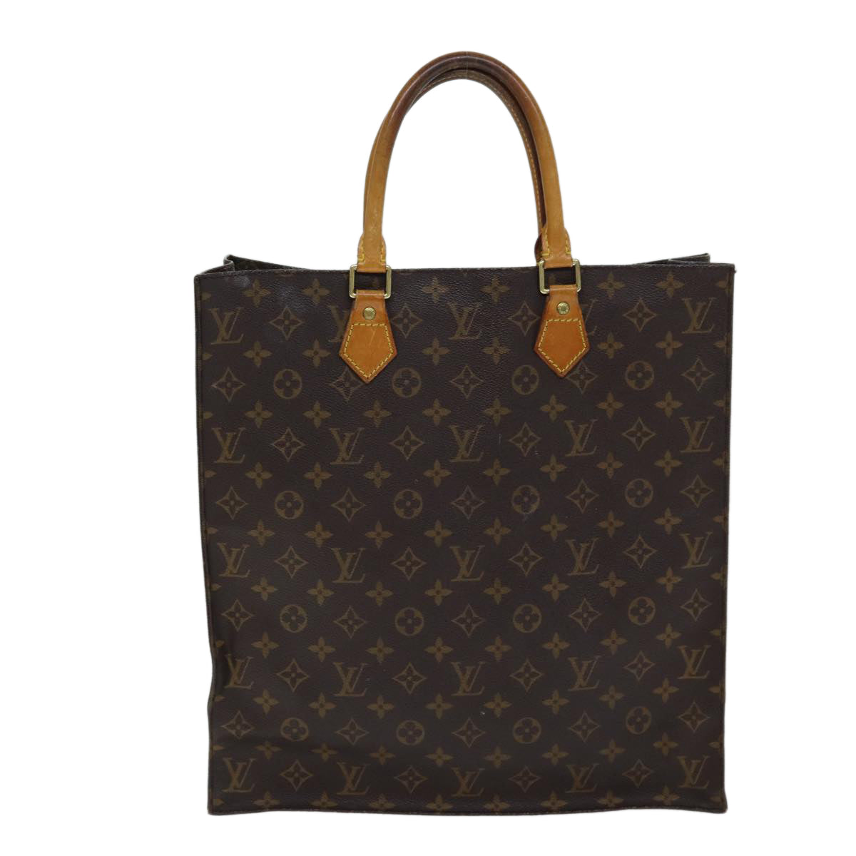 LOUIS VUITTON Monogram Sac Plat Hand Bag M51140 LV Auth 81546