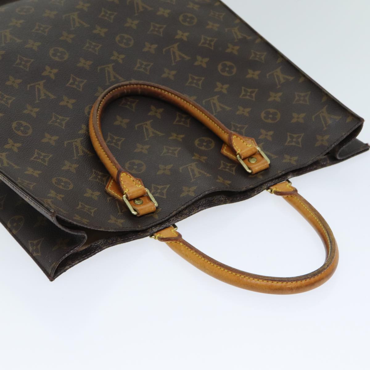 LOUIS VUITTON Monogram Sac Plat Hand Bag M51140 LV Auth 81546