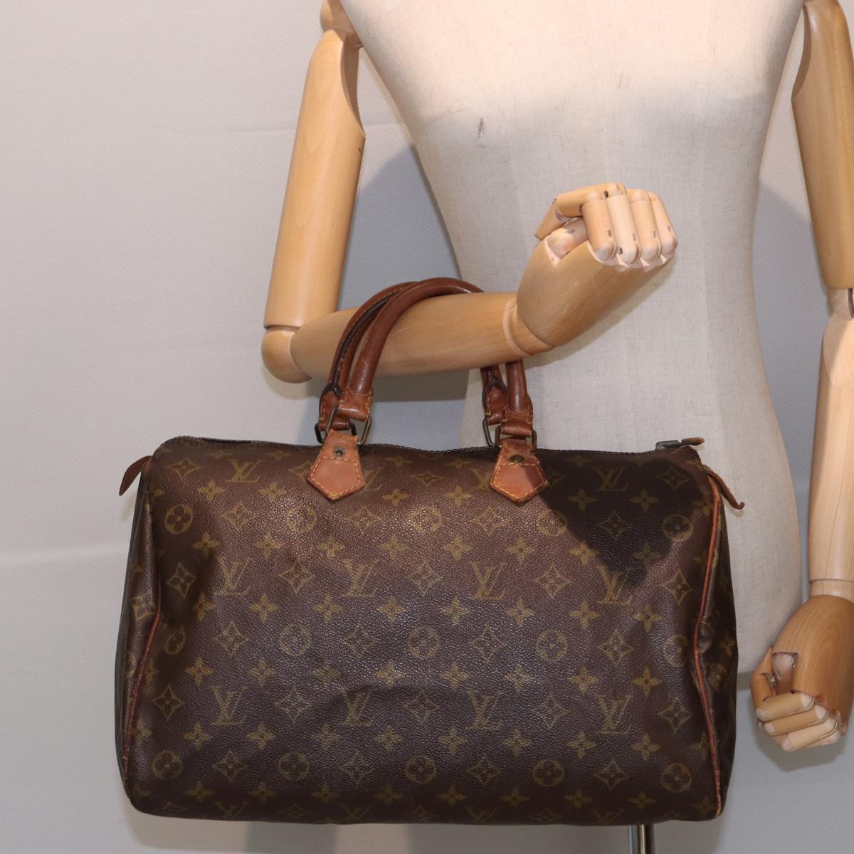 LOUIS VUITTON Monogram Speedy 35 Hand Bag M41524 LV Auth 81554