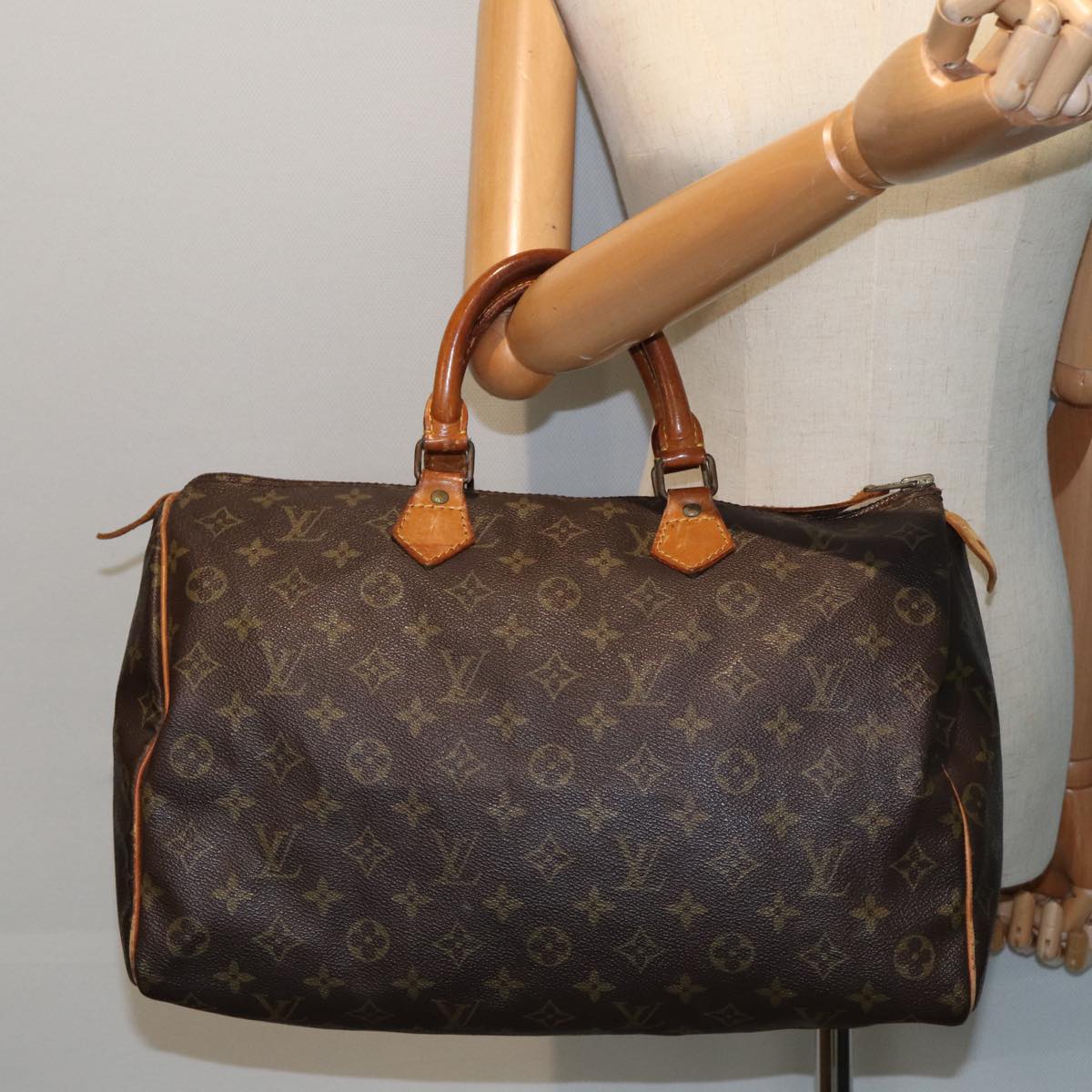 LOUIS VUITTON Monogram Speedy 35 Hand Bag M41524 LV Auth 81555