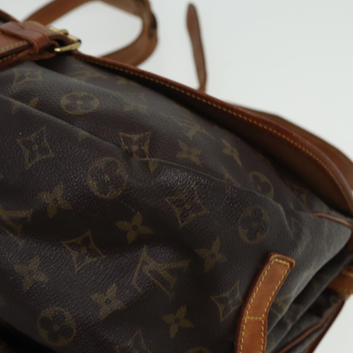 LOUIS VUITTON Monogram Saumur 35 Shoulder Bag M42254 LV Auth 81558