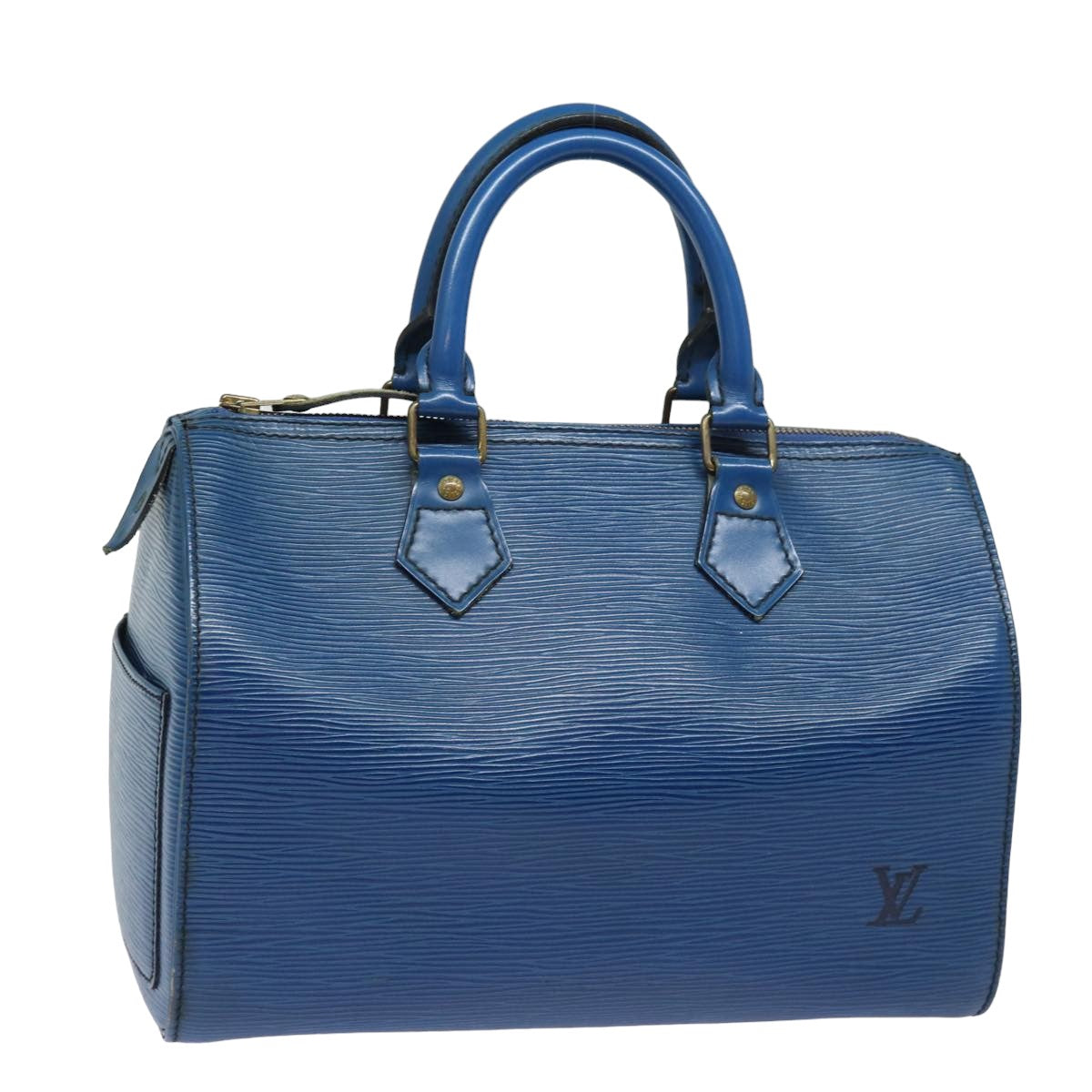 LOUIS VUITTON Epi Speedy 25 Hand Bag Toledo Blue M43015 LV Auth 81576