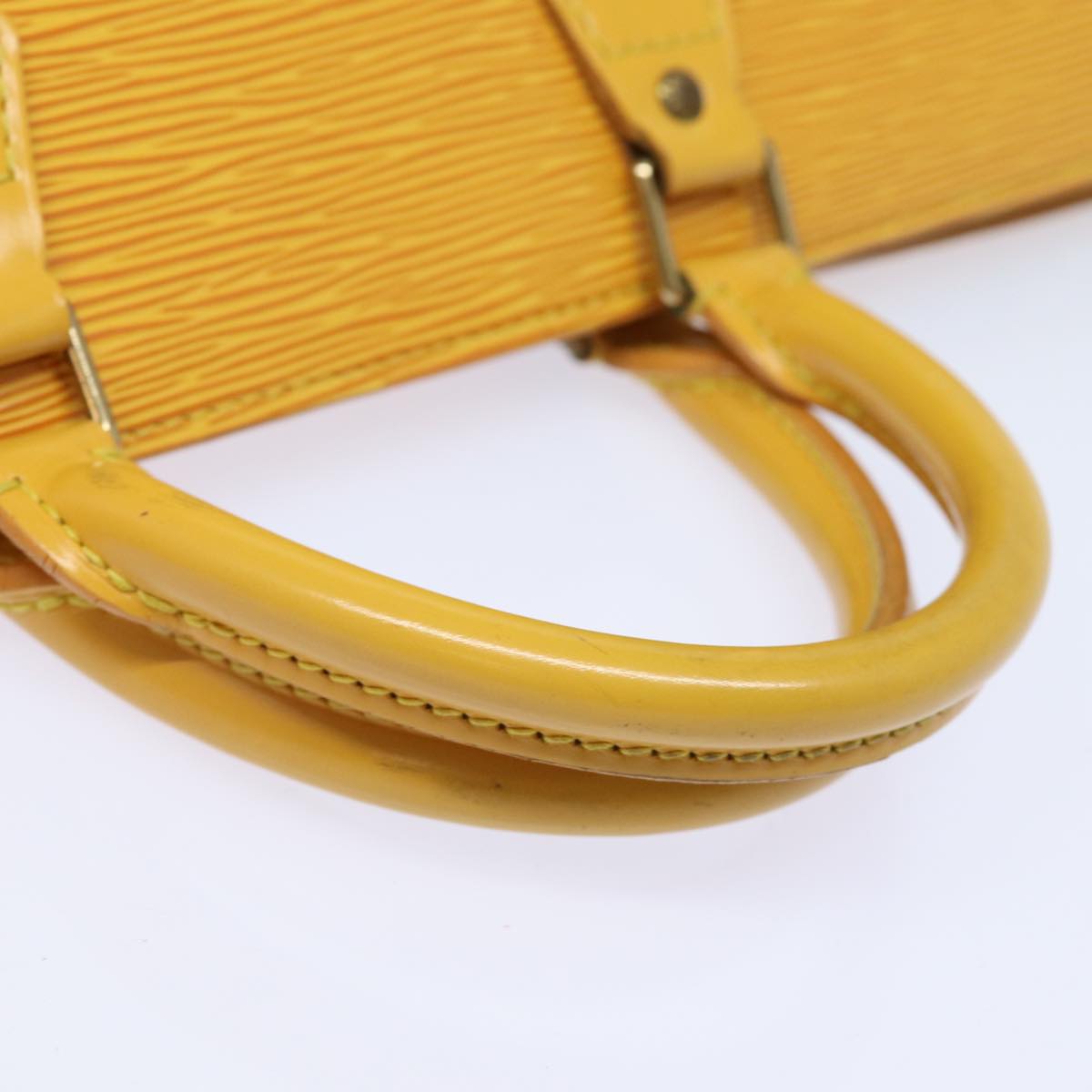 LOUIS VUITTON Epi Sac Triangle Hand Bag Yellow M52099 LV Auth 81577