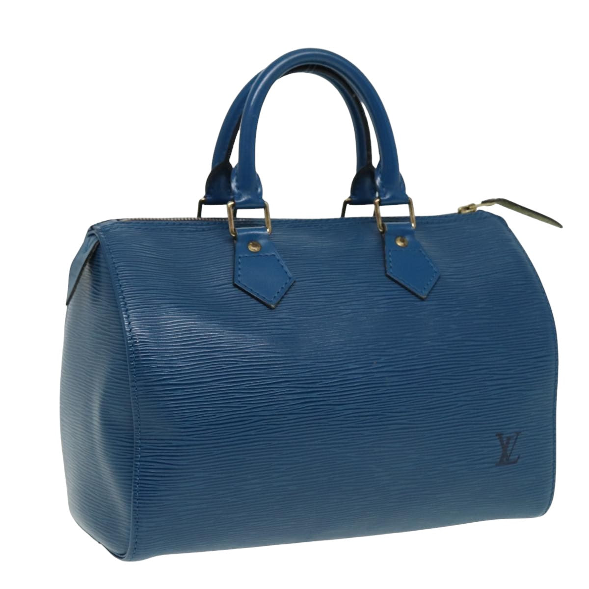 LOUIS VUITTON Epi Speedy 25 Hand Bag Toledo Blue M43015 LV Auth 81578