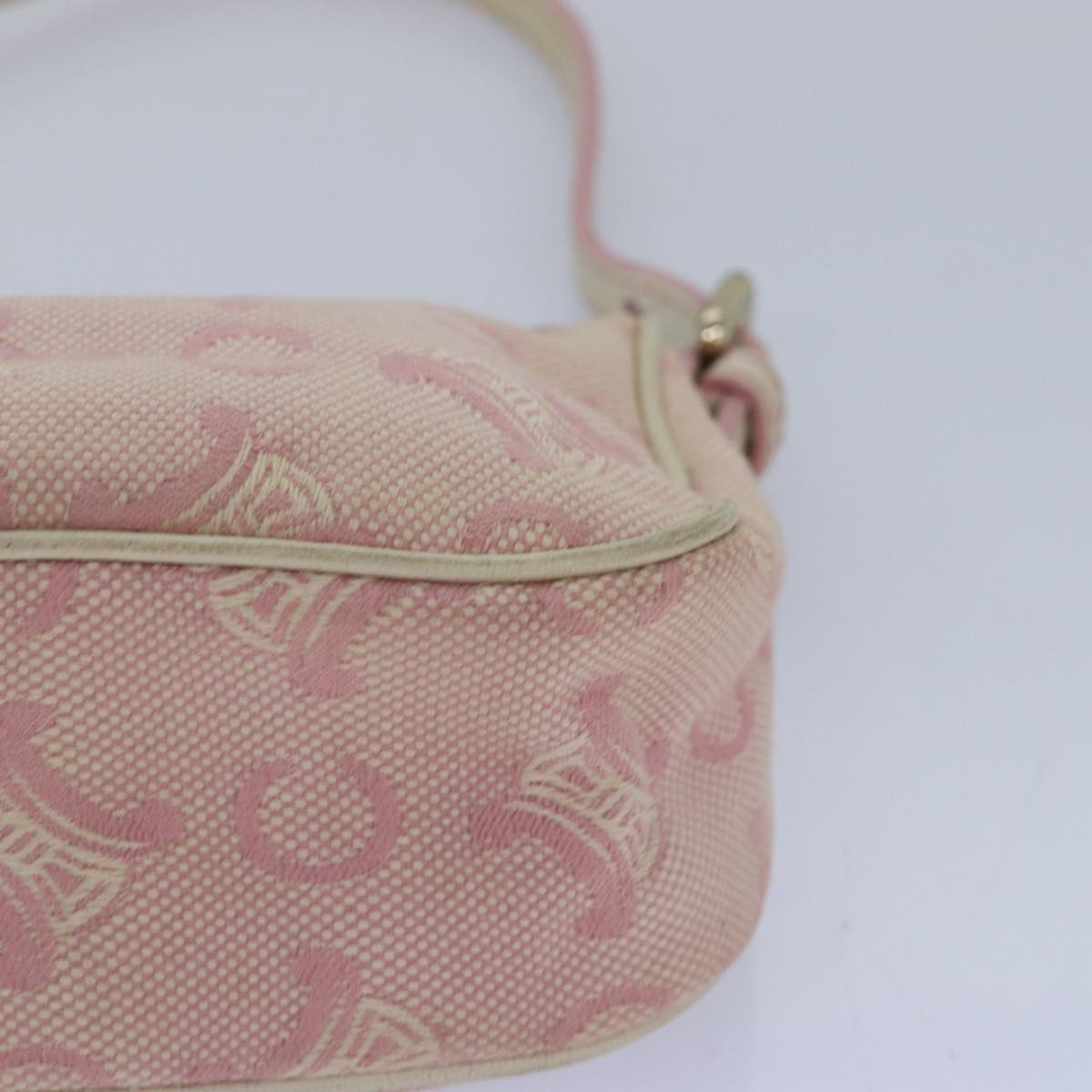 CELINE C Macadam Canvas Shoulder Bag Pink Auth 81604