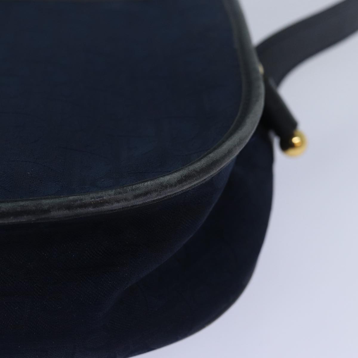 Christian Dior Trotter Canvas Shoulder Bag Navy Auth 81610