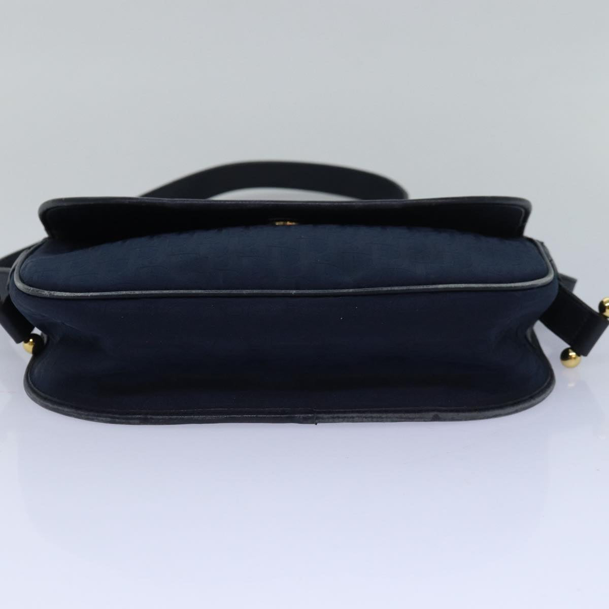 Christian Dior Trotter Canvas Shoulder Bag Navy Auth 81610