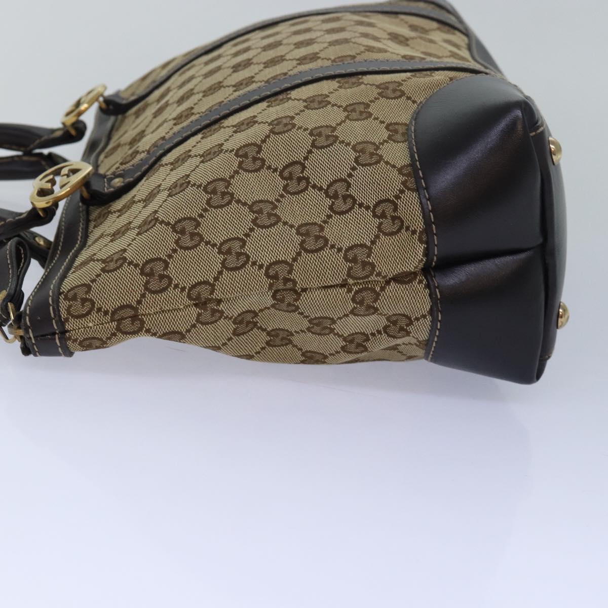 GUCCI GG Canvas Lovely Hand Bag Beige 257069 Auth 81622