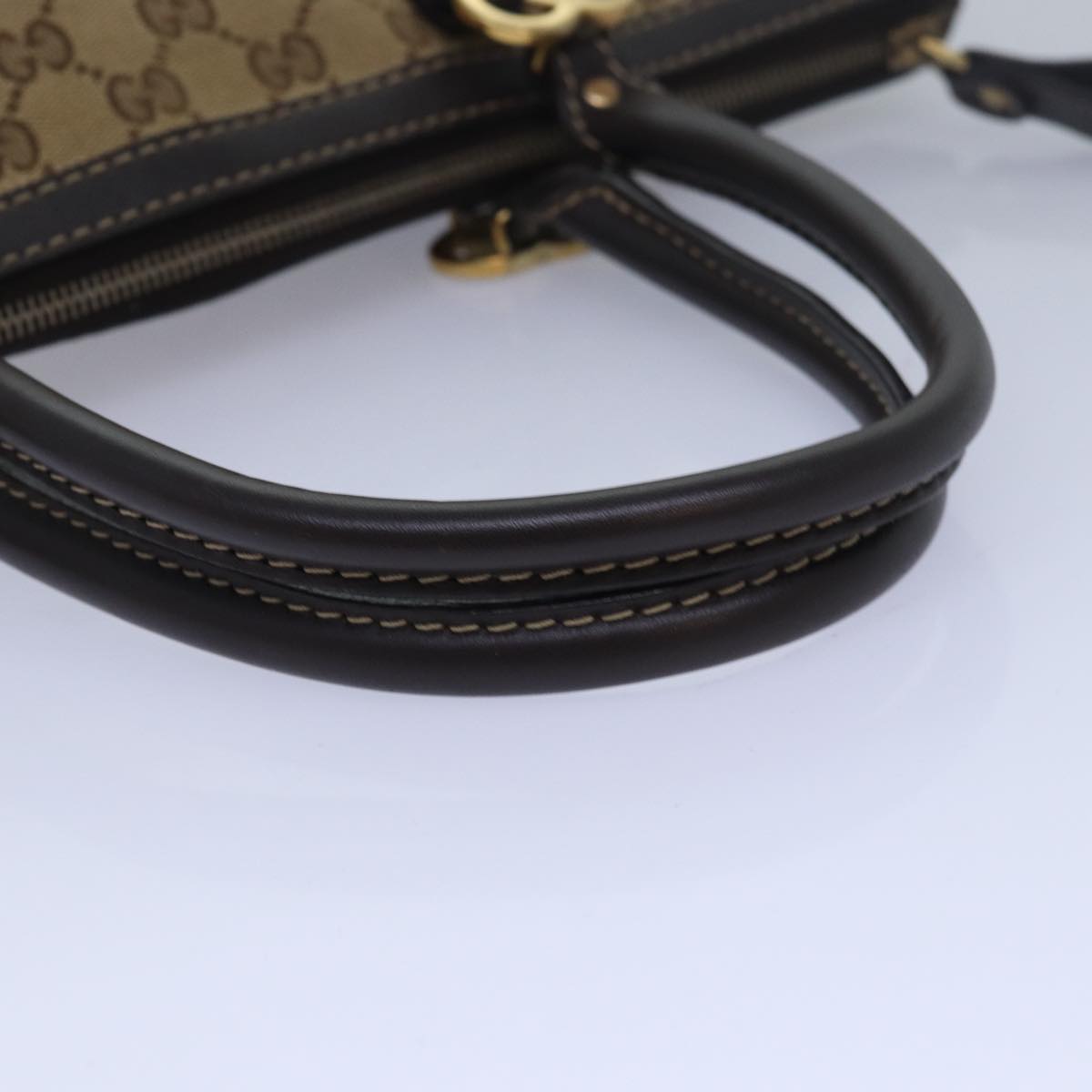 GUCCI GG Canvas Lovely Hand Bag Beige 257069 Auth 81622