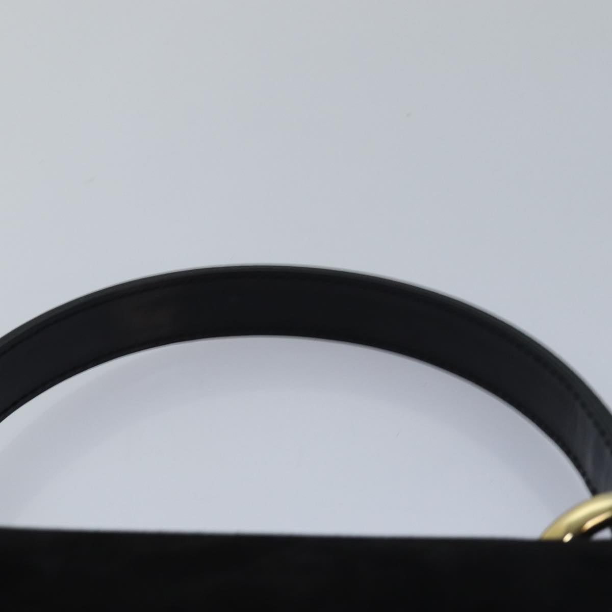 CELINE Hand Bag Suede Leather Black Auth 81635