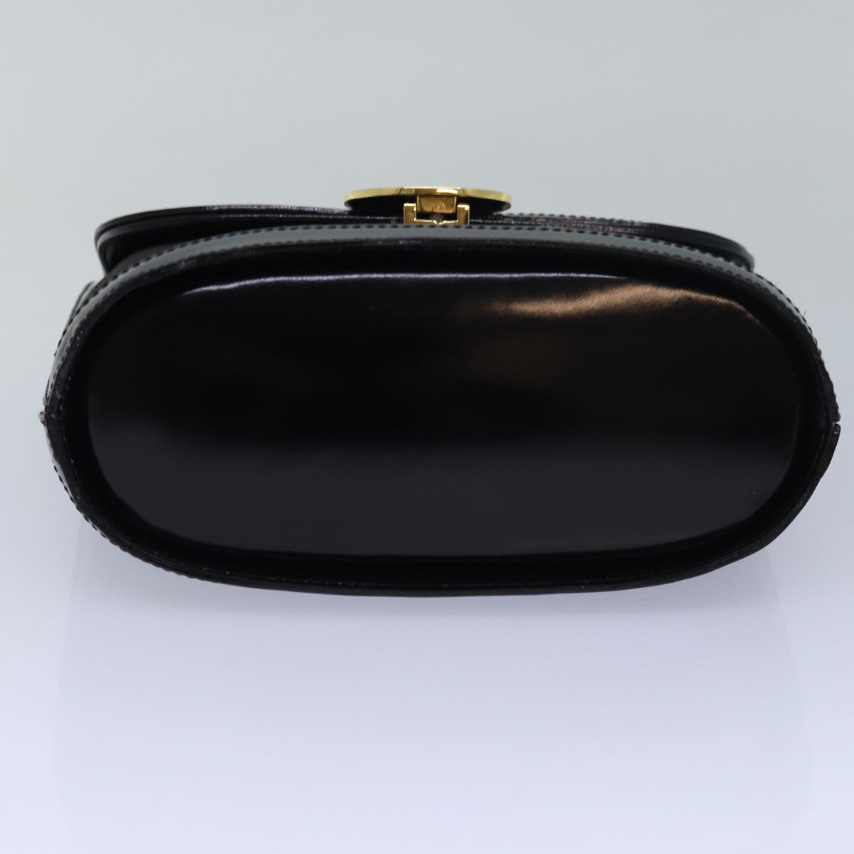 CELINE Hand Bag Suede Leather Black Auth 81635