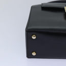CELINE Hand Bag Leather Black Auth 81636-8