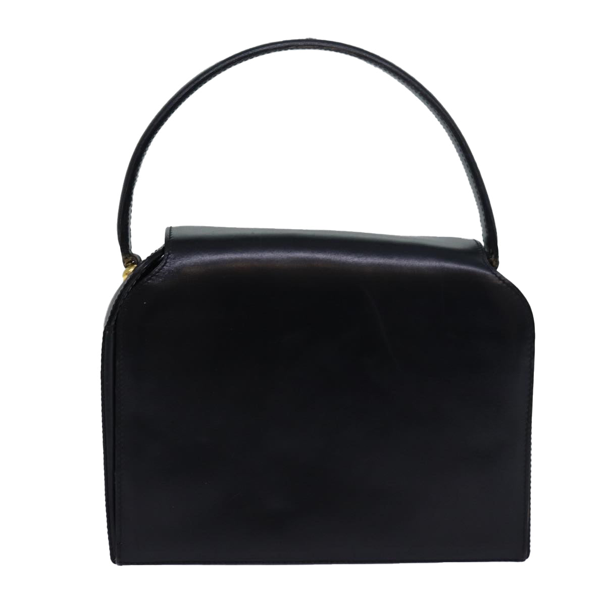 CELINE Hand Bag Leather Black Auth 81636 - 0