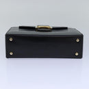 CELINE Hand Bag Leather Black Auth 81636-5