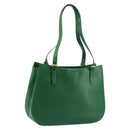 CELINE Shoulder Bag Leather Green Gold Auth 81640-1