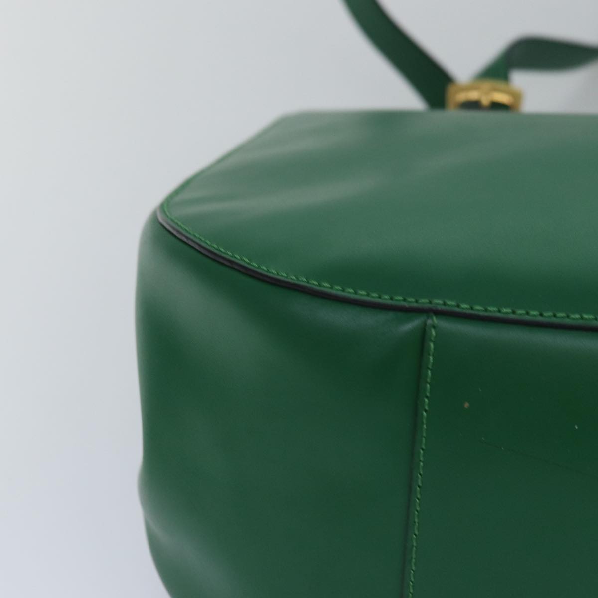 CELINE Shoulder Bag Leather Green Auth 81640