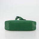 CELINE Shoulder Bag Leather Green Gold Auth 81640-9