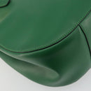 CELINE Shoulder Bag Leather Green Gold Auth 81640-17