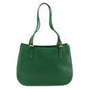 CELINE Shoulder Bag Leather Green Gold Auth 81640-13