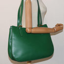 CELINE Shoulder Bag Leather Green Auth 81640-21