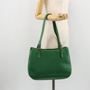 CELINE Shoulder Bag Leather Green Gold Auth 81640-27