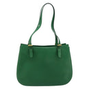 CELINE Shoulder Bag Leather Green Gold Auth 81640-2