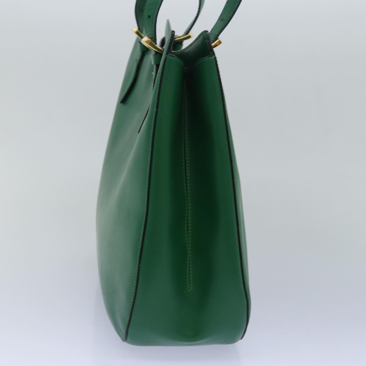 CELINE Shoulder Bag Leather Green Auth 81640